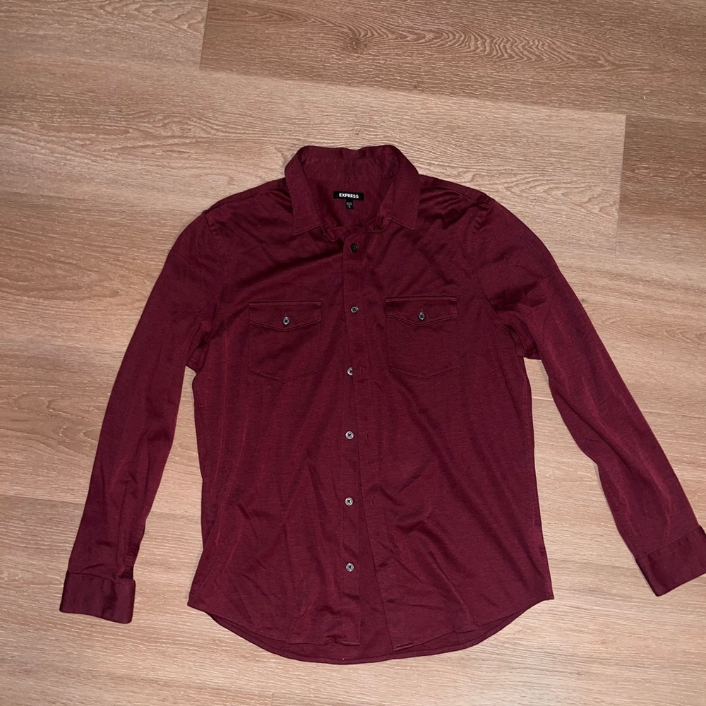 Express Men's Burgundy Shirt